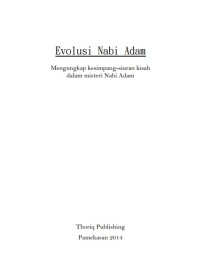 Evolusi Nabi Adam ebook